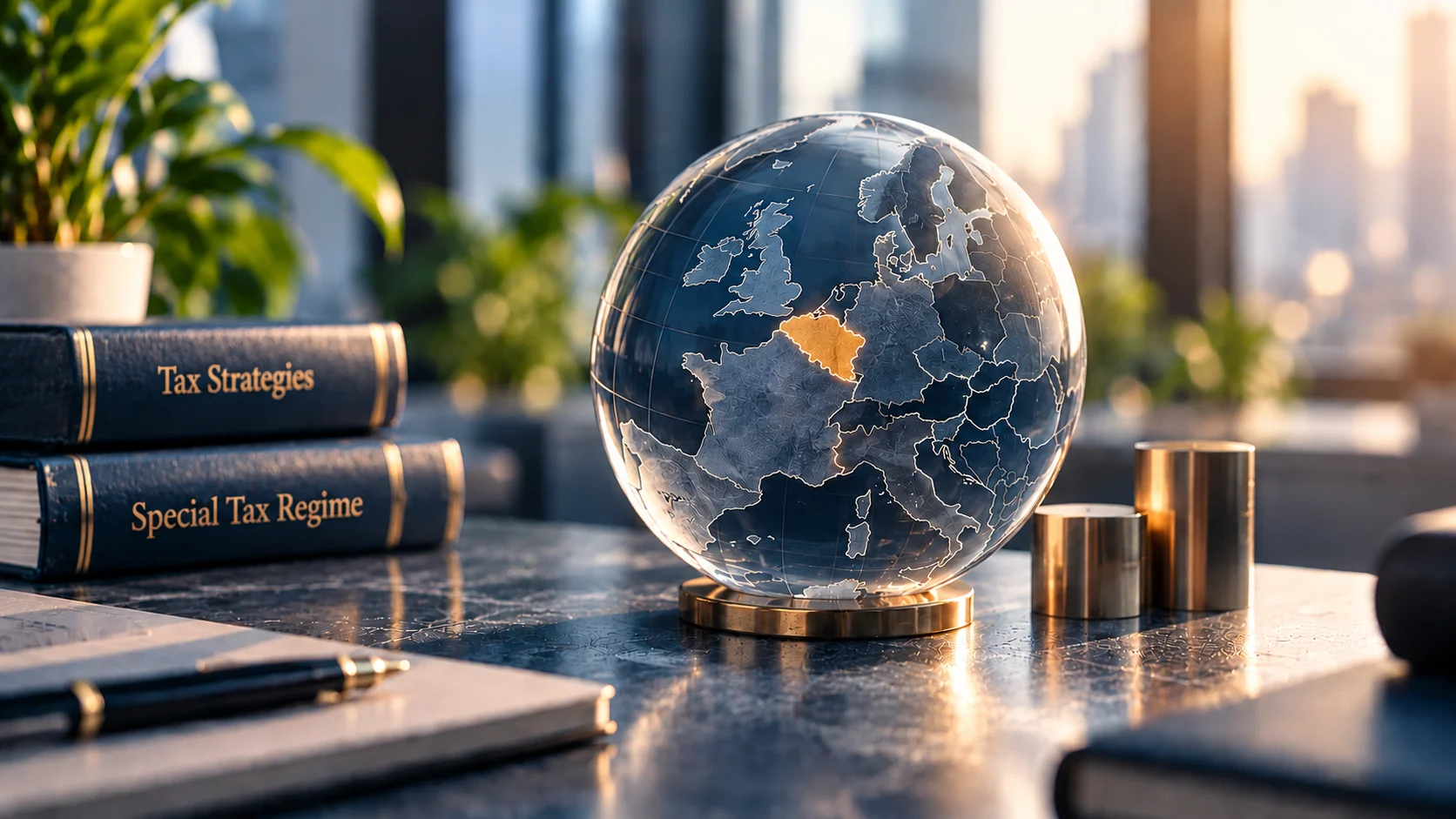 Wereldbol op bureau