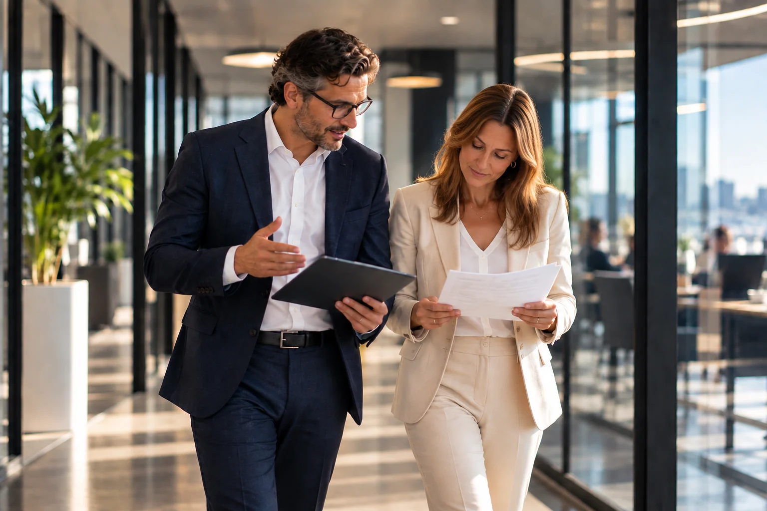 Twee collega's bespreken HR-beleid